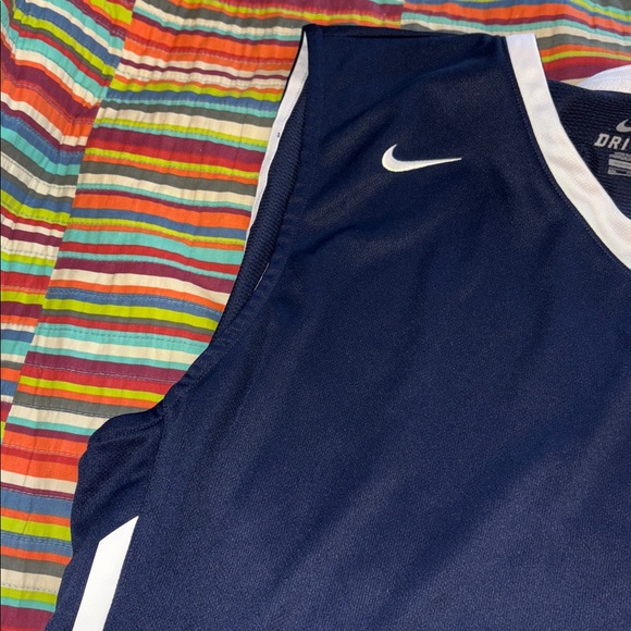 Nike sleeveless jersey blue white rubberized stripes on the side size 2XL - Picture 4 of 12